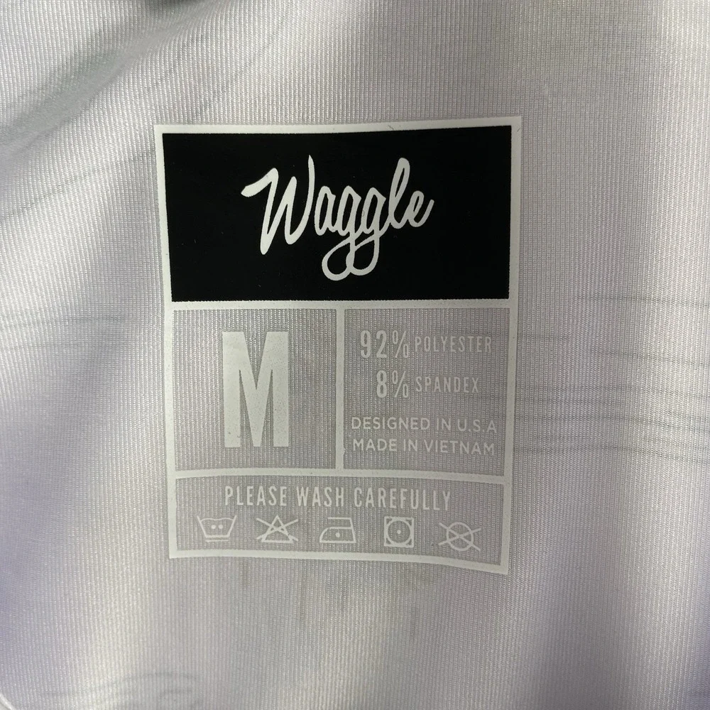 Waggle Golf Shirt Mens Medium Polo Performance Alligator Water Hazard AOP NWT - Picture 6 of 13